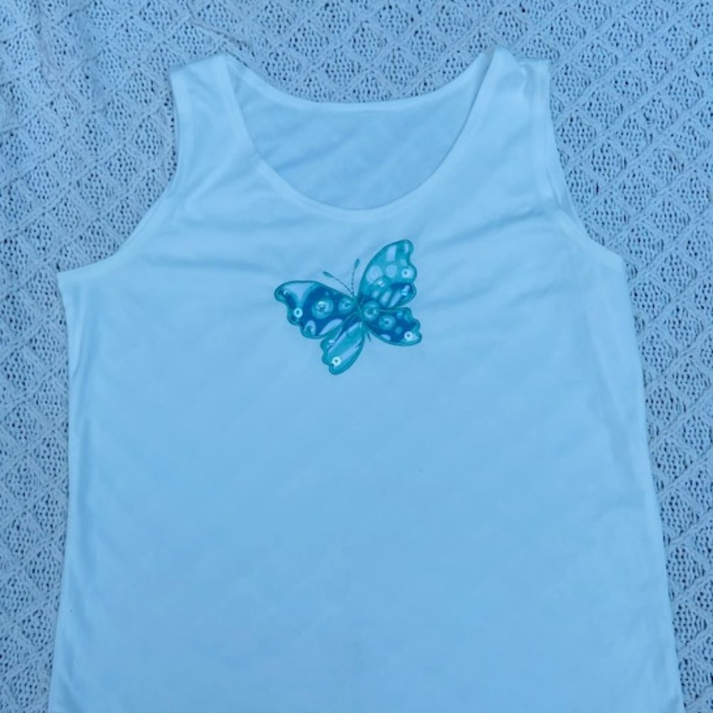 Butterfly Large Tank Top in Great Condition by Alfred Dunner